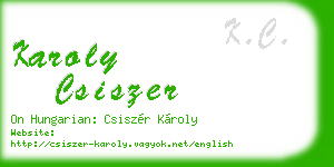 karoly csiszer business card